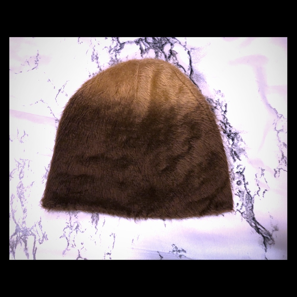 Brown and Tan Furry Ombré Beanie from BKE